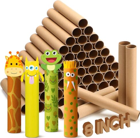 60 PCS أنابيب من الورق المقوى للحرف 2 الحجم الفارغ من منشفة الورق لفائف الورق الورق المقوى أنابيب ورق المرحاض بالجملة لمشاريع DIY في الفصل الدراسي (البقر ، 1.4 × 10 بوصة ، 1.6 × 10 بوصة) in Saudi Arabia