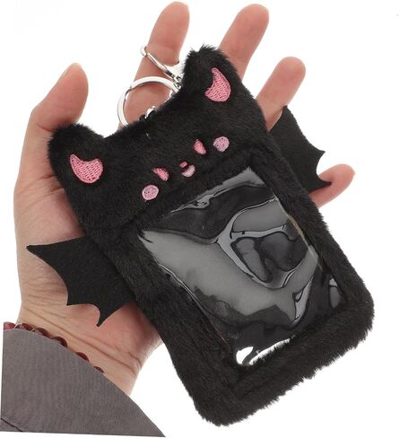 ABOOFAN Devil Plush Card Holder Credit Card Holder photocard Holder Keychain Cute Devil Bus Holder Plush photocard Holder Lanyard Badge Sleeve Alloy Student Korean Version Animal in Saudi Arabia