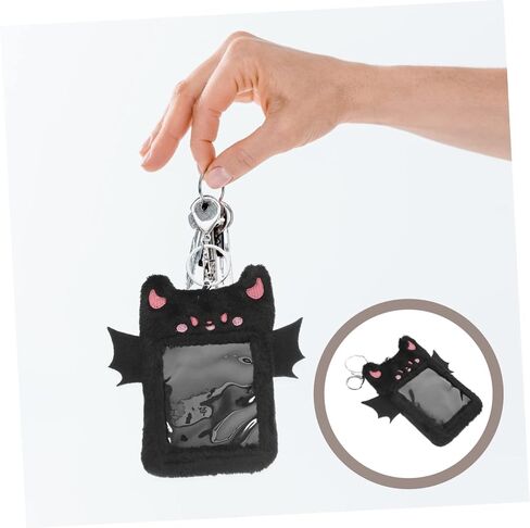 ABOOFAN Devil Plush Card Holder Credit Card Holder photocard Holder Keychain Cute Devil Bus Holder Plush photocard Holder Lanyard Badge Sleeve Alloy Student Korean Version Animal in Saudi Arabia