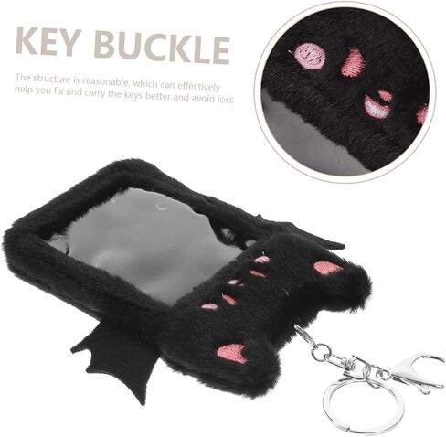 ABOOFAN Devil Plush Card Holder Credit Card Holder photocard Holder Keychain Cute Devil Bus Holder Plush photocard Holder Lanyard Badge Sleeve Alloy Student Korean Version Animal in Saudi Arabia