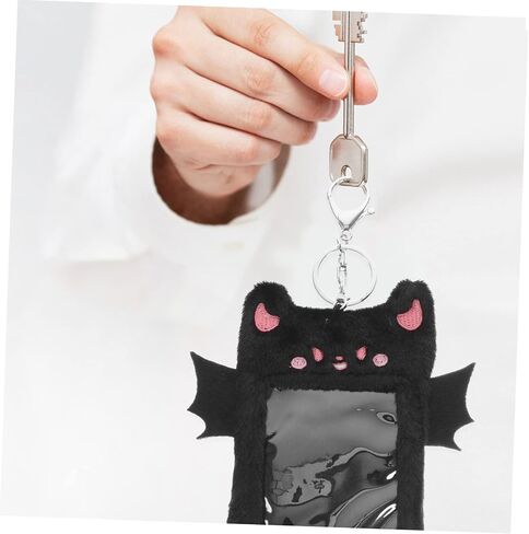 ABOOFAN Devil Plush Card Holder Credit Card Holder photocard Holder Keychain Cute Devil Bus Holder Plush photocard Holder Lanyard Badge Sleeve Alloy Student Korean Version Animal in Saudi Arabia