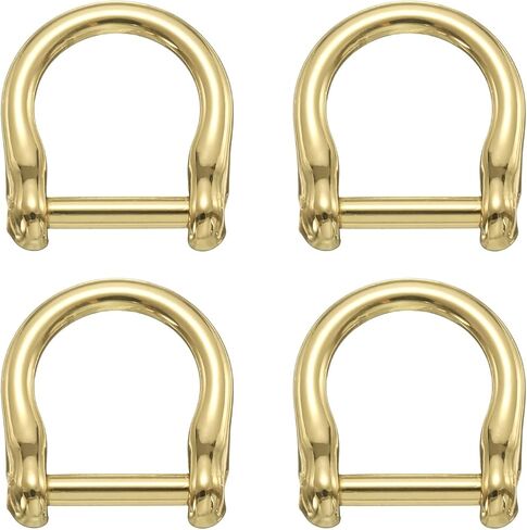 UXCELL 4PCS المسمار في حدوة حدوة الحدوة D-RING ، 12 مم (1/2 بوصة) حزام حلق u على شكل u ، إكسسوارات حزام محفظة لسلسلة مفاتيح حرفة جلدية DIY ، الذهب الفاتح in Kuwait