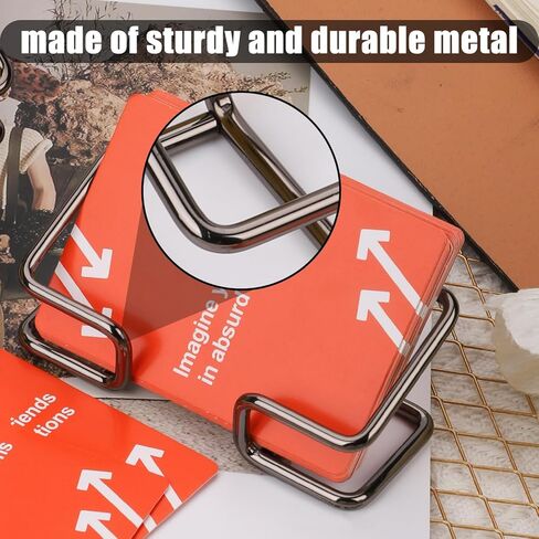 1PC حامل بطاقة عمل بطاقة عمل ، بطاقات العمل المعدنية ، قم بمكانة ، بطاقات اسم العرض المنظم للنساء ، اللوازم المكتبية للنساء (رمادي داكن) in Kuwait