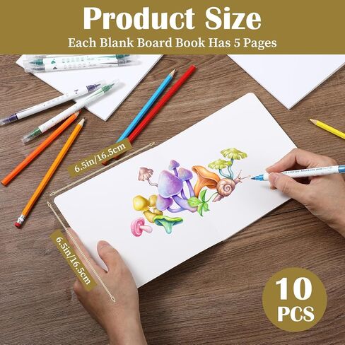 10 Pcs Hardcover Blank Board Book for Kids Chunky Thick Pages Book for Students Adults Sketching Drawing Writing School Office (6.5 x 6.5 Inch) in Saudi Arabia