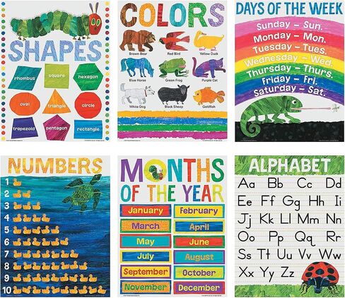 Fun Express Eric Carle Basic Skill Posters (set of 6) Classroom Learning Aids in Saudi Arabia