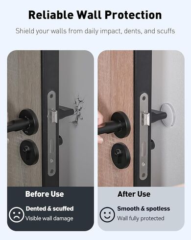 Uniclife 8 Pcs Door Stoppers for Wall, Adhesive Door Knob Wall Protector, Clear Wall Protectors from Door Knobs, Reusable Door Bumpers for Handle Shower Cabinet Home & Kitchen in Saudi Arabia