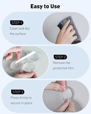 Uniclife 8 Pcs Door Stoppers for Wall, Adhesive Door Knob Wall Protector, Clear Wall Protectors from Door Knobs, Reusable Door Bumpers for Handle Shower Cabinet Home & Kitchen in Saudi Arabia