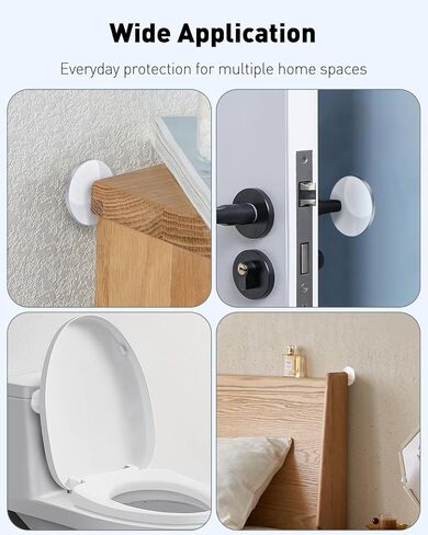 Uniclife 8 Pcs Door Stoppers for Wall, Adhesive Door Knob Wall Protector, Clear Wall Protectors from Door Knobs, Reusable Door Bumpers for Handle Shower Cabinet Home & Kitchen in Saudi Arabia