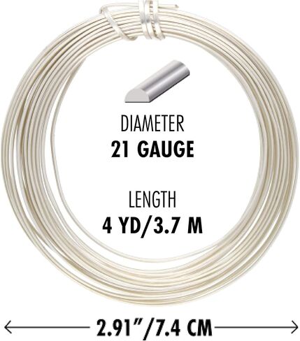 The Beadsmith Half-Round Craft Wire - Medium Temper Beading Wire, Silver Color, 21 Gauge, 4 Yards in Saudi Arabia