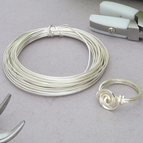 The Beadsmith Half-Round Craft Wire - Medium Temper Beading Wire, Silver Color, 21 Gauge, 4 Yards in Saudi Arabia