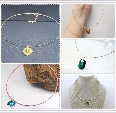 UNICRAFTALE 60Pcs 6 Colors Wire Necklace, 17.51" Stainless Steel, DIY Jewelry Making, 5.7" Diameter in Saudi Arabia