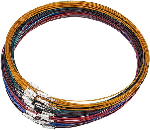 UNICRAFTALE 60Pcs 6 Colors Wire Necklace, 17.51" Stainless Steel, DIY Jewelry Making, 5.7" Diameter in Saudi Arabia