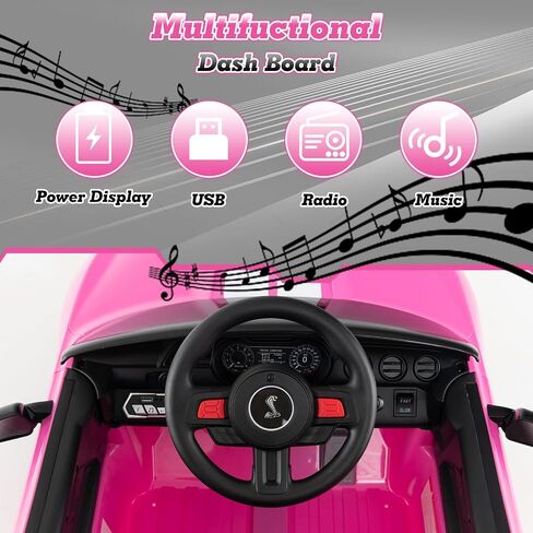 ركوب فورد موستانج شيلبي GT500 المرخصة على السيارة للأطفال من Olakids ، سيارة كهربائية 12 فولت مع التحكم عن بعد ، هدية ألعاب بطارية صغار مع سرعتين ، مصابيح LED ، USB ، FM ، الموسيقى in Saudi Arabia