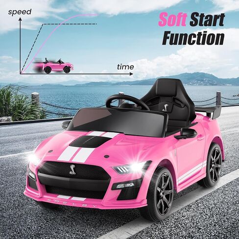 ركوب فورد موستانج شيلبي GT500 المرخصة على السيارة للأطفال من Olakids ، سيارة كهربائية 12 فولت مع التحكم عن بعد ، هدية ألعاب بطارية صغار مع سرعتين ، مصابيح LED ، USB ، FM ، الموسيقى in Saudi Arabia
