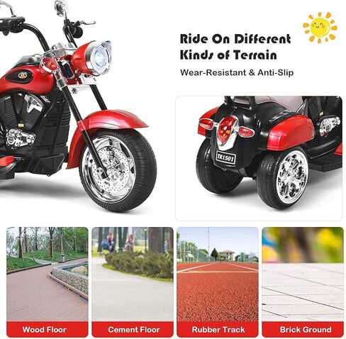 olakids Kids electric دراجة نارية كهربائية ، 6 فولت بطارية ركوب على دراجة نارية مروحية مع قرن ومصابيح أمامية و 3 عجلات تدريب دراجة نارية كهربائية للأطفال (Blue Iron) in Kuwait