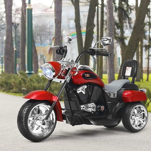 olakids Kids electric دراجة نارية كهربائية ، 6 فولت بطارية ركوب على دراجة نارية مروحية مع قرن ومصابيح أمامية و 3 عجلات تدريب دراجة نارية كهربائية للأطفال (Blue Iron) in Kuwait