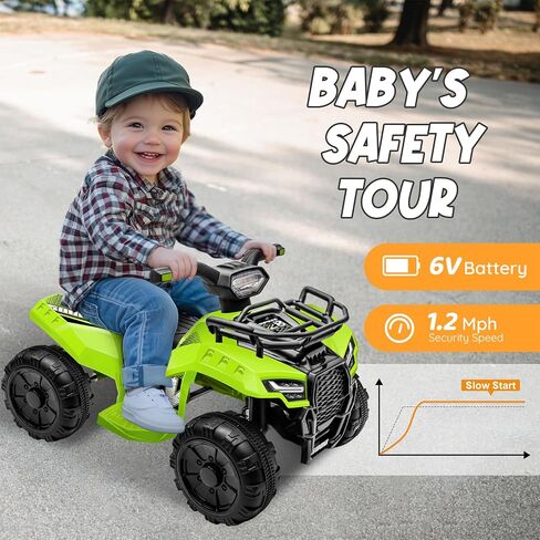 6V ATV للأطفال ، 4 عجلات للأطفال الصغار مع الموسيقى ، القرن ، الأضواء ، سرعة كحد أقصى 1.2 ميل في الساعة ، تتراوح أعمارهم بين 18 و 36 شهرًا ، أزرق in Kuwait
