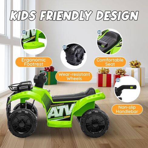 6V ATV للأطفال ، 4 عجلات للأطفال الصغار مع الموسيقى ، القرن ، الأضواء ، سرعة كحد أقصى 1.2 ميل في الساعة ، تتراوح أعمارهم بين 18 و 36 شهرًا ، أزرق in Kuwait