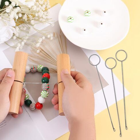 BOXOB Knot Grippers Tool for Silicone Beads, Include One Pair Beech Knotting Tightener & 3pcs Stainless Steel Loop Turner Puller Tools Knot Tying Tightening Tool for Wristlets Bracelets Keychains in Saudi Arabia