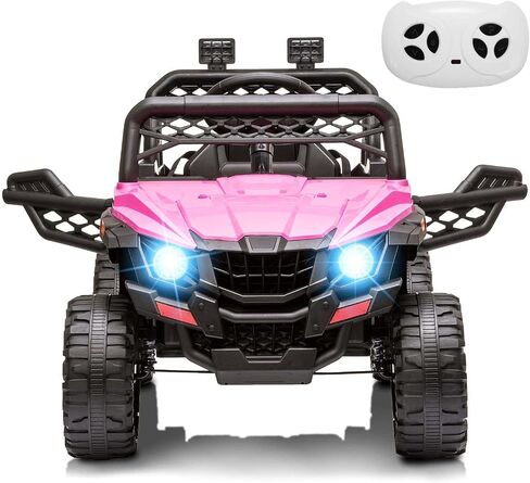 12V Kids Ride on UTV Electric Vehicle for Toddlers Battery Powered Ride On Car Toy with Remote Control, 4 Wheels Spring Suspension, LED Lights, Music, White in Saudi Arabia