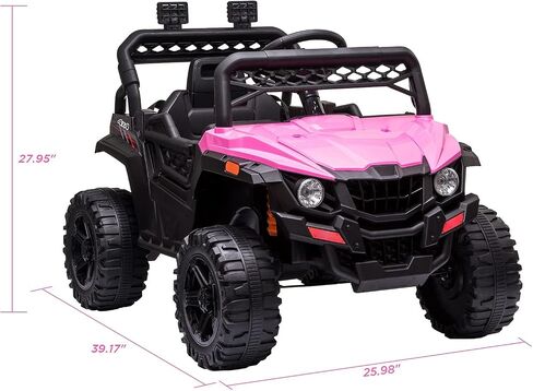 12V Kids Ride on UTV Electric Vehicle for Toddlers Battery Powered Ride On Car Toy with Remote Control, 4 Wheels Spring Suspension, LED Lights, Music, White in Saudi Arabia