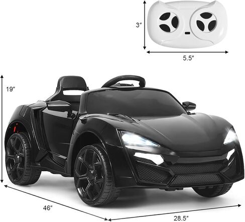 Costzon Ride on Car, 12V Battery Powered Electric Vehicle w/Manual & Remote Control Modes, LED Lights, Horn, Music, MP3, USB, TF, 3 Speeds, Spring Suspension, Ride on Toy for Boys & Girls (Pink) in Saudi Arabia