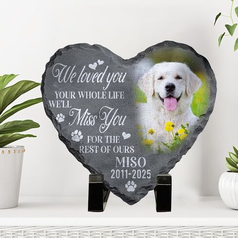 Personalized Dog Memorial Gifts for Loss of Dog, Custom Pet Memorial Stone with Photo Name Date, Stones for Dogs, Gift for Cat Lovers, Bereavement Sympathy Gift for Pet Lover, Quote 6 in Saudi Arabia