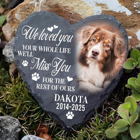 Personalized Dog Memorial Gifts for Loss of Dog, Custom Pet Memorial Stone with Photo Name Date, Stones for Dogs, Gift for Cat Lovers, Bereavement Sympathy Gift for Pet Lover, Quote 6 in Saudi Arabia