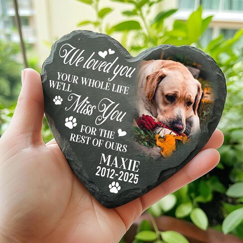Personalized Dog Memorial Gifts for Loss of Dog, Custom Pet Memorial Stone with Photo Name Date, Stones for Dogs, Gift for Cat Lovers, Bereavement Sympathy Gift for Pet Lover, Quote 6 in Saudi Arabia