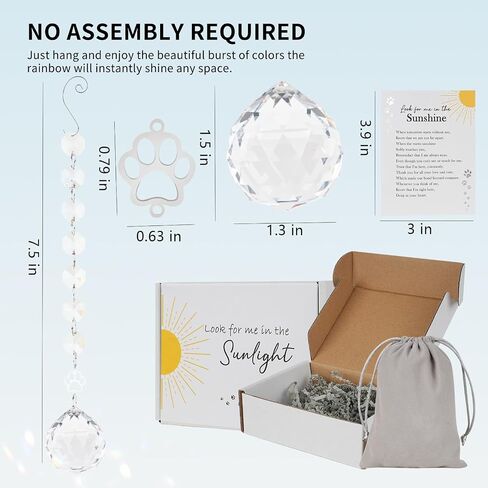 التعاطف التذكاري Crystal Sun Catcher ، Memorial Symporty Suncatcher Gifts لفقدان أحد أفراد أسرته ، فقدان أمي الأب Window Suncatcher Dog Vip Loss Veaching Gift (Red Cardinal) in Kuwait