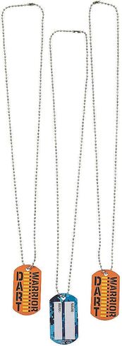 Fun Express - Dart Battle Dog Tag Necklaces for Birthday - Jewelry - Necklaces - Dog Tag Necklaces - Birthday - 12 Pieces in Saudi Arabia