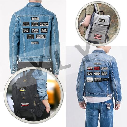 YLY Iron On Patch,40pcs Assorted Funny Slogan Letter Iron on/Sew on Word Embroidered Patches for Motorcycle Biker Vest Backpacks Jeans Jackets Bag Gear Uniform Hat Clothing in Saudi Arabia