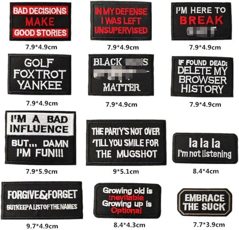 YLY Iron On Patch,40pcs Assorted Funny Slogan Letter Iron on/Sew on Word Embroidered Patches for Motorcycle Biker Vest Backpacks Jeans Jackets Bag Gear Uniform Hat Clothing in Saudi Arabia
