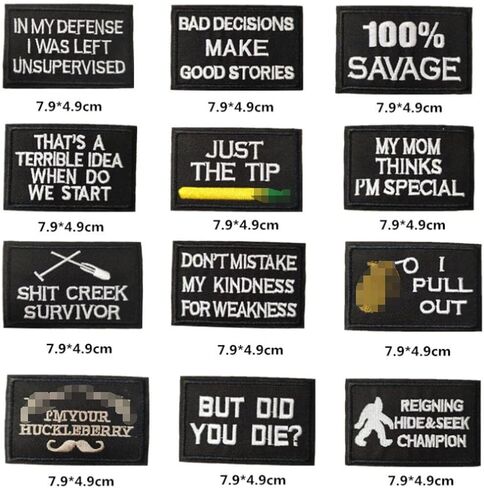 YLY Iron On Patch,40pcs Assorted Funny Slogan Letter Iron on/Sew on Word Embroidered Patches for Motorcycle Biker Vest Backpacks Jeans Jackets Bag Gear Uniform Hat Clothing in Saudi Arabia
