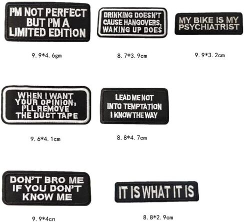 YLY Iron On Patch,40pcs Assorted Funny Slogan Letter Iron on/Sew on Word Embroidered Patches for Motorcycle Biker Vest Backpacks Jeans Jackets Bag Gear Uniform Hat Clothing in Saudi Arabia