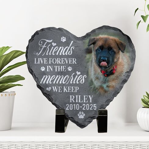 Personalized Dog Memorial Gifts for Loss of Dog, Custom Pet Memorial Stone with Photo Name Date, Stones for Dogs, Gift for Cat Lovers, Bereavement Sympathy Gift for Pet Lover, Quote 6 in Saudi Arabia