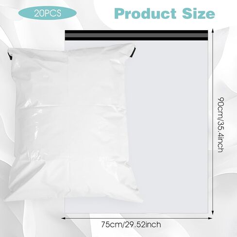 20Pcs 30×36 inch Large Poly Mailers, Strong Self Adhesive Sealing Large Shipping Bags for Clothes White Plastic Envelopes Shipping Packaging Bags for Clothing Small Business Suppliers in Saudi Arabia
