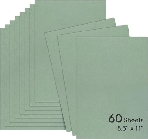 60 ورقة Sage Green Cardstock 8.5x11 in Kuwait