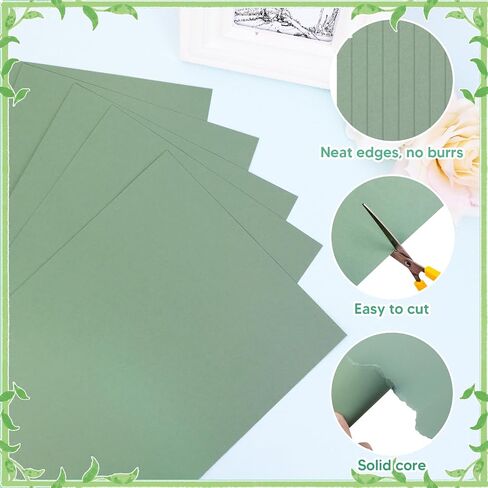 60 ورقة Sage Green Cardstock 8.5x11 in Kuwait