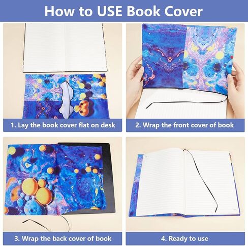 CRASPIRE Flower Book Cover Large Stretchable Elastic Book Cloth Protector Notebook Wraps Suitable for Most Hardcover Books Jackets Classroom Student Teacher Reusable Washable Gifts in Saudi Arabia