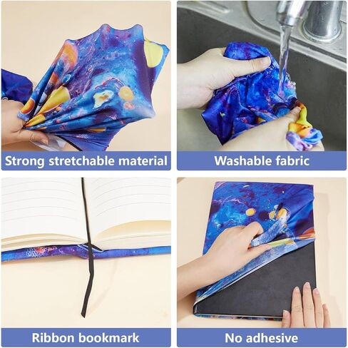 CRASPIRE Flower Book Cover Large Stretchable Elastic Book Cloth Protector Notebook Wraps Suitable for Most Hardcover Books Jackets Classroom Student Teacher Reusable Washable Gifts in Saudi Arabia