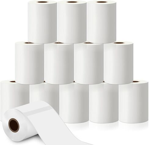 CTOSREE 12 ROLLS الطابعة ملصقات لاصقة ورق حراري للورق الحراري الملصقات المتوافقة مع Phomemo M110 M221 M220 M120 M200 M110S الطابعة (أبيض ، 1.97x 3.15 بوصة) in Saudi Arabia