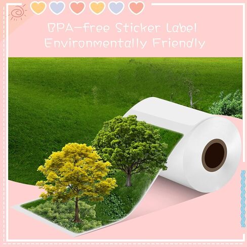 CTOSREE 12 ROLLS الطابعة ملصقات لاصقة ورق حراري للورق الحراري الملصقات المتوافقة مع Phomemo M110 M221 M220 M120 M200 M110S الطابعة (أبيض ، 1.97x 3.15 بوصة) in Saudi Arabia