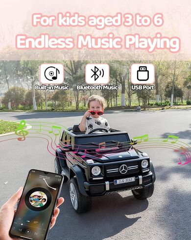 Electric Car for Kids, Licensed Mercedes-Benz Maybach G650s Kids Ride on Car with Remote Control, Double Open Doors, Music, Bluetooth,Storage,Ride on Toys,Gift for Boys Girls (White, 24V) in Saudi Arabia