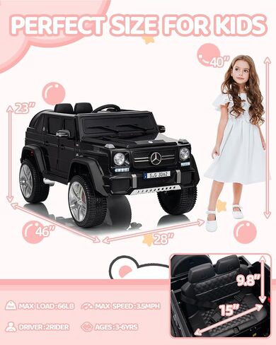 Electric Car for Kids, Licensed Mercedes-Benz Maybach G650s Kids Ride on Car with Remote Control, Double Open Doors, Music, Bluetooth,Storage,Ride on Toys,Gift for Boys Girls (White, 24V) in Saudi Arabia