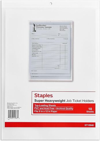 حاملي تذاكر الوظائف Staples ، 9 بوصة × 12 بوصة ، واضحة ، 30/كرتون (ST15946/15946VS) in Saudi Arabia