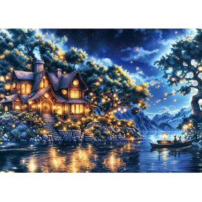 1000 Piece Puzzles for Adults Golden Tree - Fantasy Fairy Tale Art Puzzles, Magic Flash Puzzles Under Light,Relaxing and Challenging Gift for Puzzle Lovers in Saudi Arabia