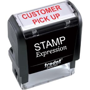 StampExpression - Customer Pick UP Office Self Inking Rubber Stamp - Red Ink (A-5893) in Saudi Arabia