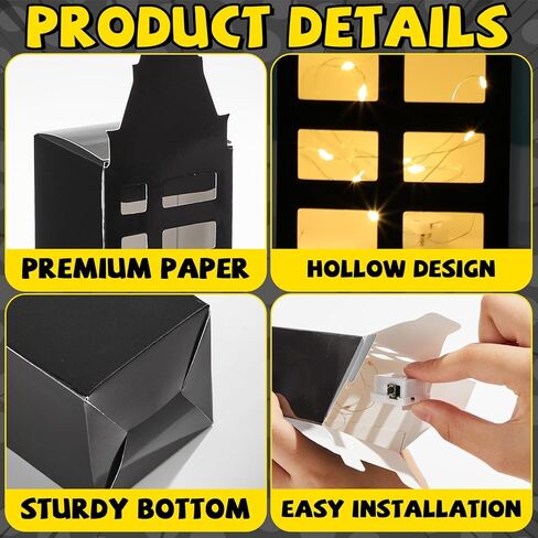 12Pcs Hero Party Favor Boxes Skyscraper City 3D Box with Lights Skyline Buildings Treat Boxes Super Themed Hero Party Centerpiece Decorations for Boys Girls Birthday Heroes Parties Supplies (Warm) in Saudi Arabia
