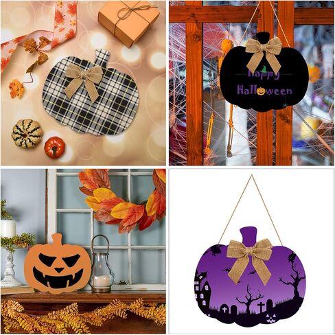 6 Pieces Large Wooden Pumpkin Cutout 12 Inch Unfinished Wood Pumpkin Craft Cutout Blank Wooden Pumpkin Shape Cutout with Bows for Fall Thanksgiving Halloween Party Home DIY Craft Decoration in Saudi Arabia